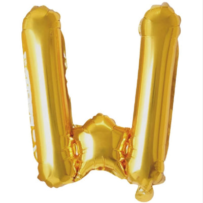 Party Decoration Alphabetic Letter W Foil Balloon - Gold Colour - 40 Inches