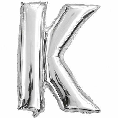 Party Decoration Alphabetic Letter K Foil Balloon - Silver Colour - 40 Inches