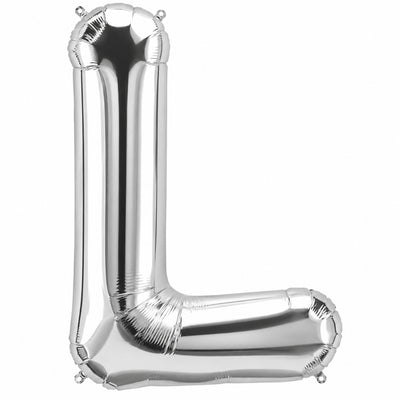Party Decoration Alphabetic Letter L Foil Balloon - Silver Colour - 40 Inches