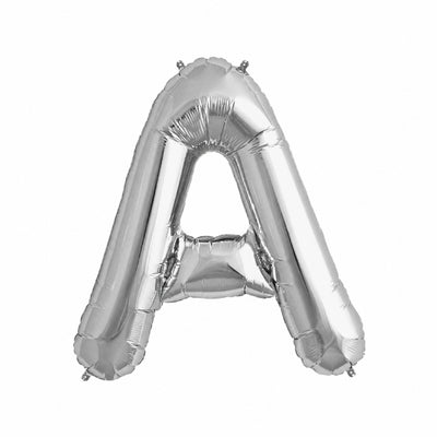 Party Decoration Alphabetic Letter A Foil Balloon - Silver Colour - 32 Inches