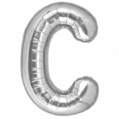 Party Decoration Alphabetic Letter C Foil Balloon - Silver Colour - 32 Inches