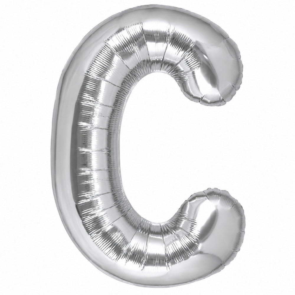 Party Decoration Alphabetic Letter C Foil Balloon - Silver Colour - 32 Inches
