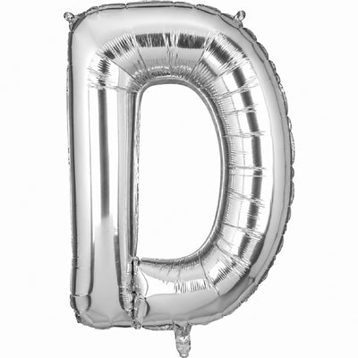 Party Decoration Alphabetic Letter D Foil Balloon - Silver Colour - 32 Inches