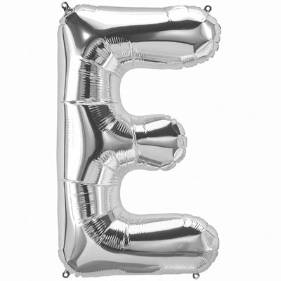Party Decoration Alphabetic Letter E Foil Balloon - Silver Colour - 32 Inches