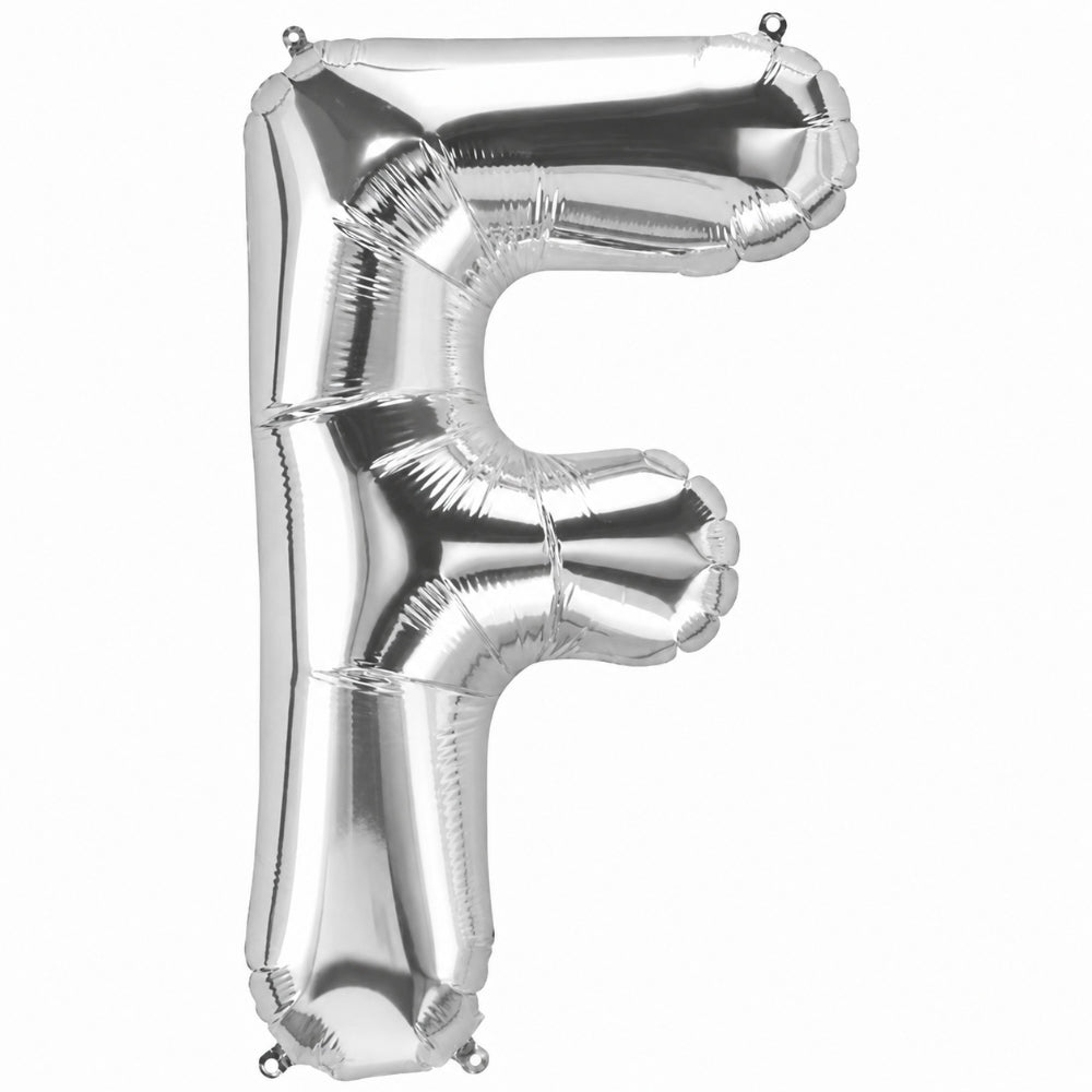 Party Decoration Alphabetic Letter F Foil Balloon - Silver Colour - 32 Inches