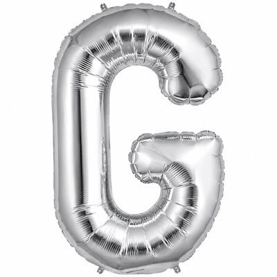 Party Decoration Alphabetic Letter G Foil Balloon - Silver Colour - 32 Inches