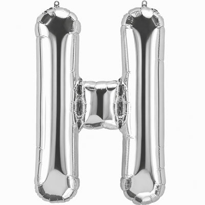 Party Decoration Alphabetic Letter H Foil Balloon - Silver Colour - 32 Inches