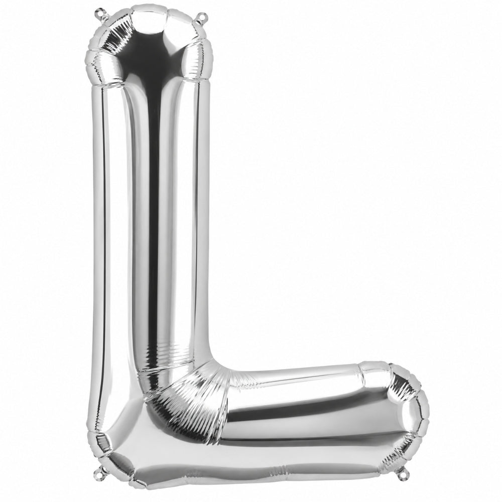 Party Decoration Alphabetic Letter L Foil Balloon - Silver Colour - 32 Inches