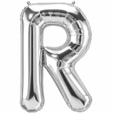 Party Decoration Alphabetic Letter R Foil Balloon - Silver Colour - 32 Inches
