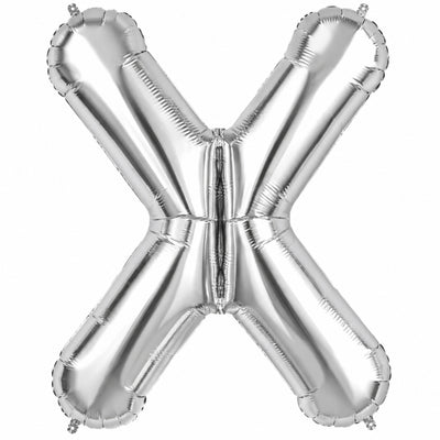 Party Decoration Alphabetic Letter X Foil Balloon - Silver Colour - 32 Inches