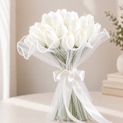 White Tulip Bridal Bouquet