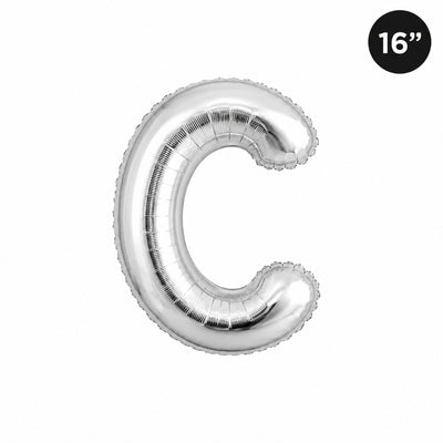 Party Decoration Alphabetic Letter C Foil Balloon - Silver Colour - 16 Inches