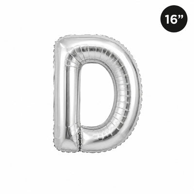Party Decoration Alphabetic Letter D Foil Balloon - Silver Colour - 16 Inches
