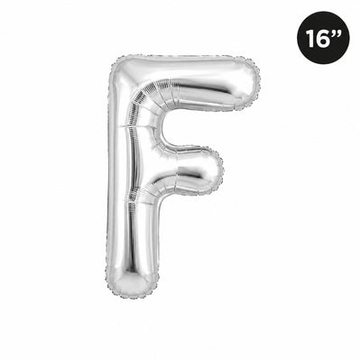 Party Decoration Alphabetic Letter F Foil Balloon - Silver Colour - 16 Inches