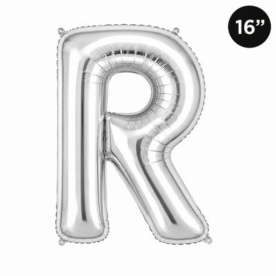 Party Decoration Alphabetic Letter R Foil Balloon - Silver Colour - 16 Inches