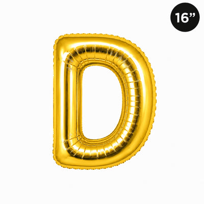 Party Decoration Alphabetic Letter D Foil Balloon - Gold Colour - 16 Inches