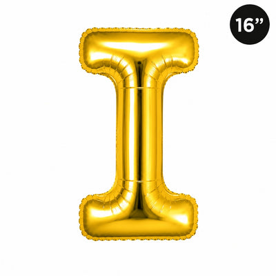 Party Decoration Alphabetic Letter I Foil Balloon - Gold Colour - 16 Inches