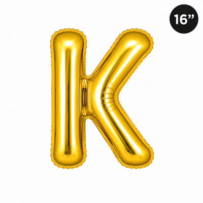 Party Decoration Alphabetic Letter K Foil Balloon - Gold Colour - 16 Inches