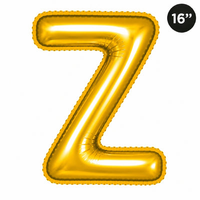 Party Decoration Alphabetic Letter Z Foil Balloon - Gold Colour - 16 Inches