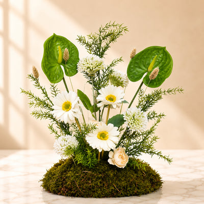 Modern Green Anthurium Artificial Flower Arrangement