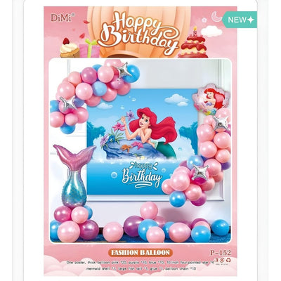 Little Mermaid Theme Birthday Party Decoration Balloon Garland Arch Kit