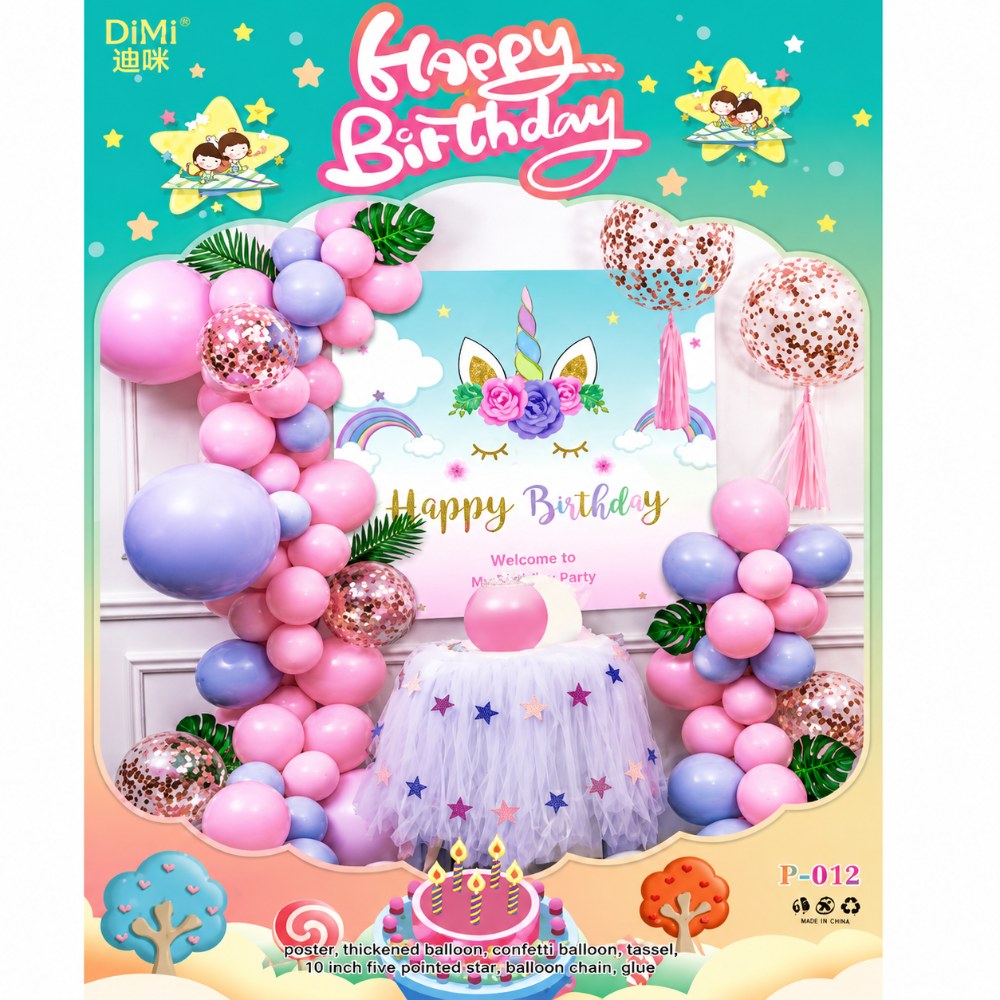 Unicorn Theme Birthday Party Decoration Balloon Garland Arch Kit