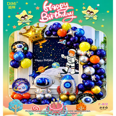 Space Astronaut Theme Birthday Party Decoration Balloon Garland Arch Kit
