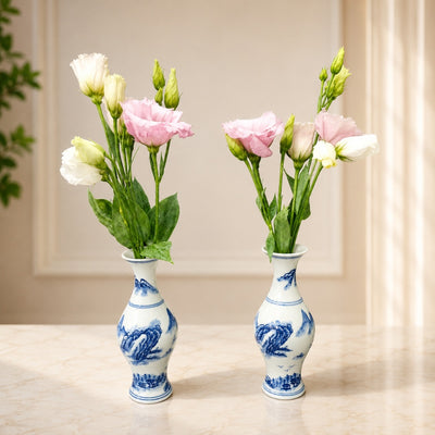 Elegant Fresh Lisianthus Flower Arrangement In Ceramic Vase