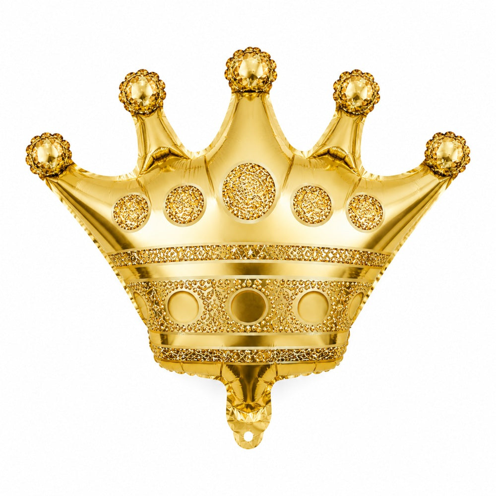 Princess Crown Decorative Foil Balloon - Gold - 1 Piece (Uninflated)