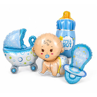 Baby Boy Foil Balloon Set - Pack of 4 (Uninflated)