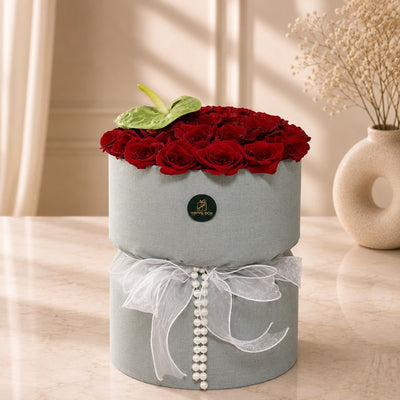 Red Rose Round Flower Bouquet For Romantic Gifts