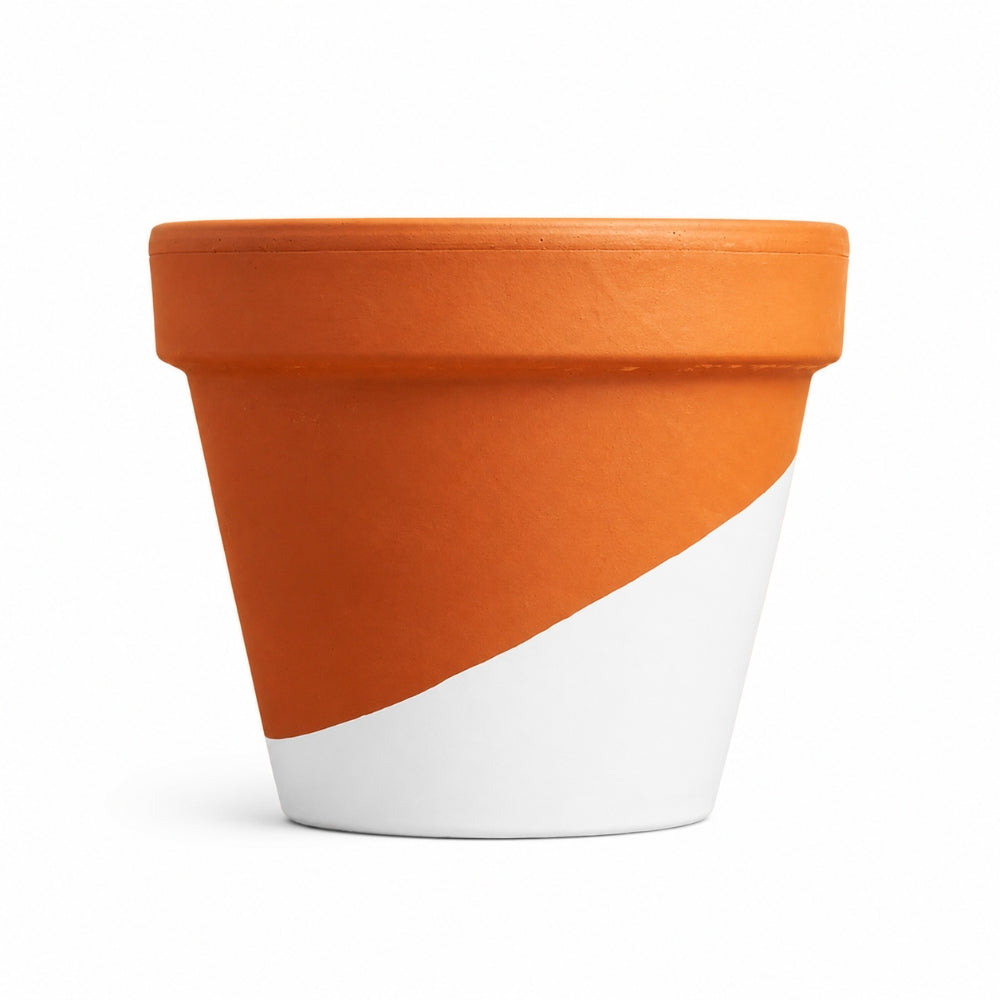 Hand-Painted Terracotta Flower Pot - 14 × 12 cm