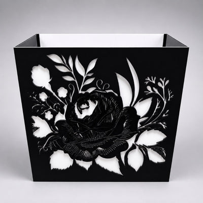 Acrylic Flower Design Gift Box - Black And White - 30X13X30 cm