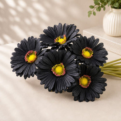 Artificial Black Gerbera Daisy - 10 Stems