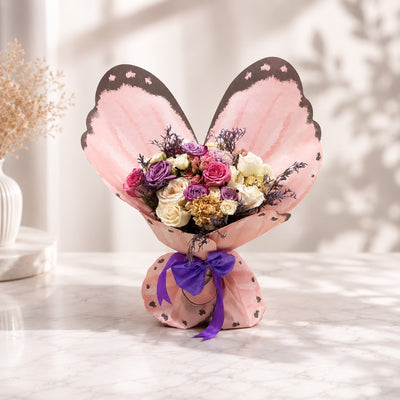Elegant Butterfly Flower Bouquet with Roses