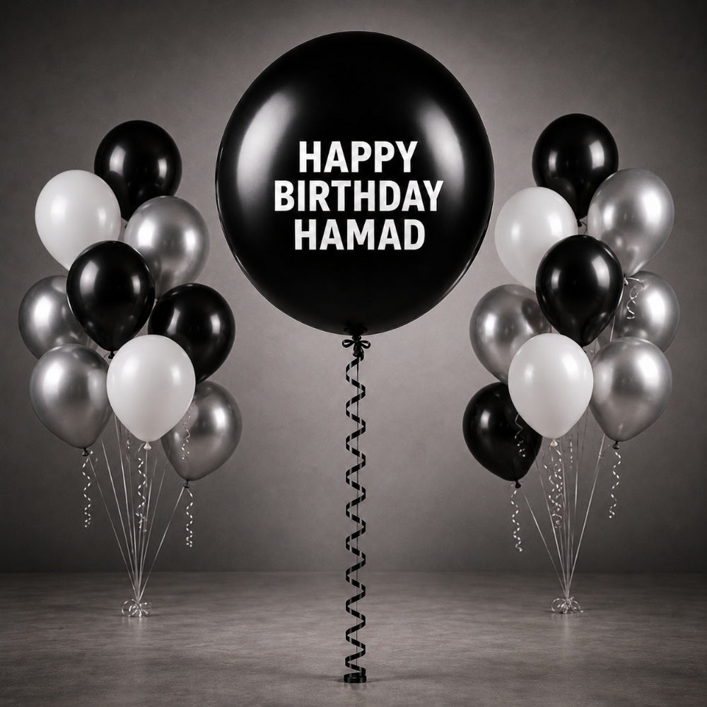 Happy Birthday Printed SemperTex Helium Balloon Bouquet - 19pcs