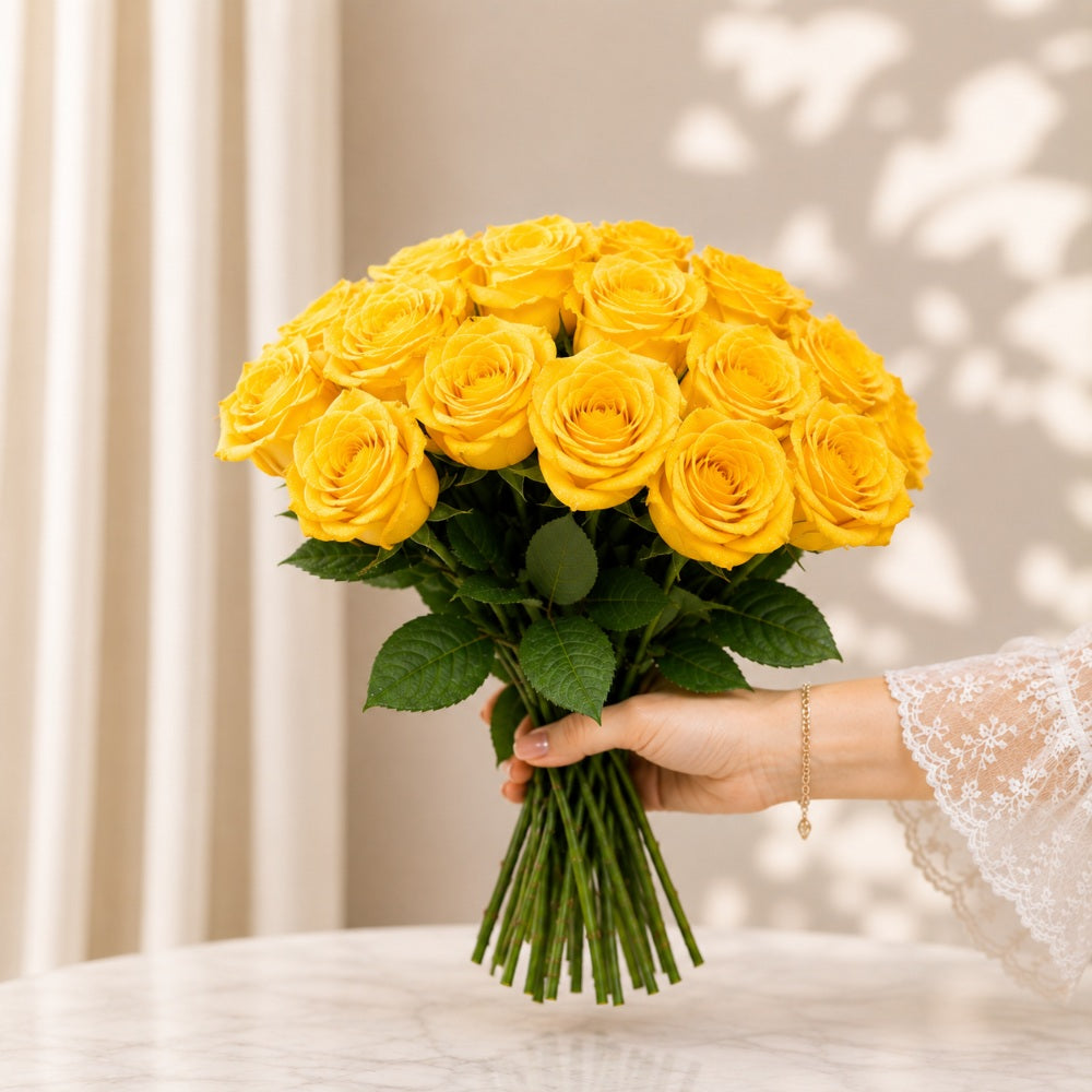 Yellow Roses Wholesale - 25 Stems