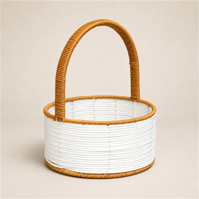 Woven Flower Basket - Round - Small - 17x17x8 Cm