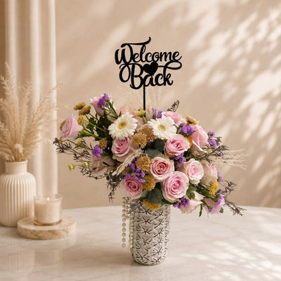Premium Pink Rose Mixed Flower Welcome Back Arrangement