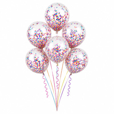 Colourful Confetti Helium Balloon Bouquet - 6 Pcs
