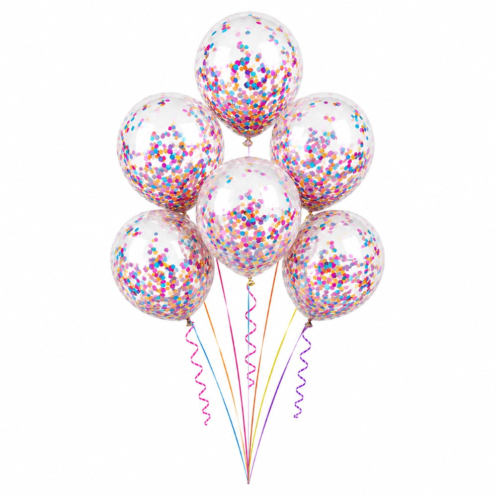 Colourful Confetti Helium Balloon Bouquet - 6 Pcs
