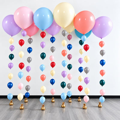 Colorful Helium Balloon Ceiling Decoration with Hanging Balloon Garlands