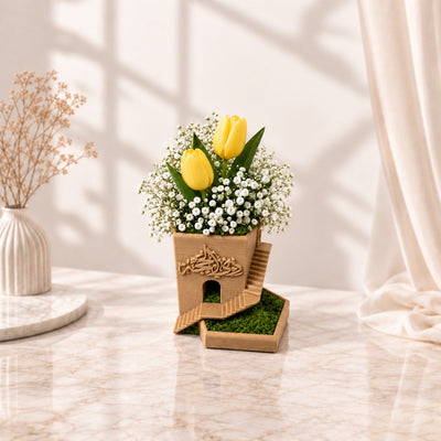 Welcome Back Yellow Tulip Arrangement in Traditional Arabic House Vase