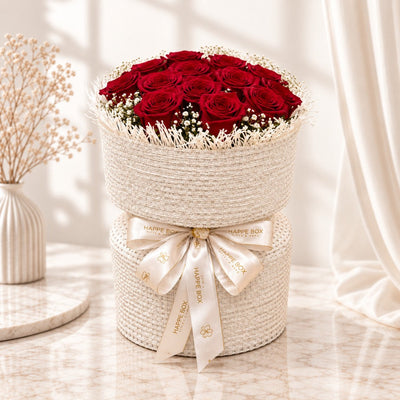 Red Rose Flower Bouquet - Fabric Bouquet