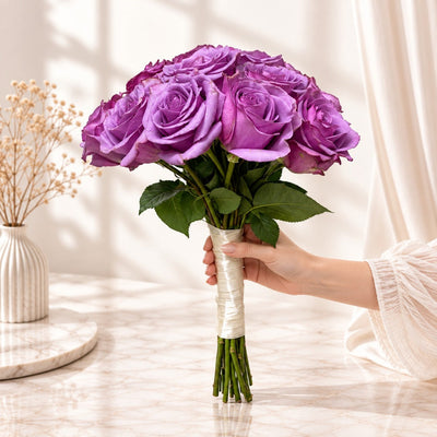 Premium Purple Rose Hand Bouquet