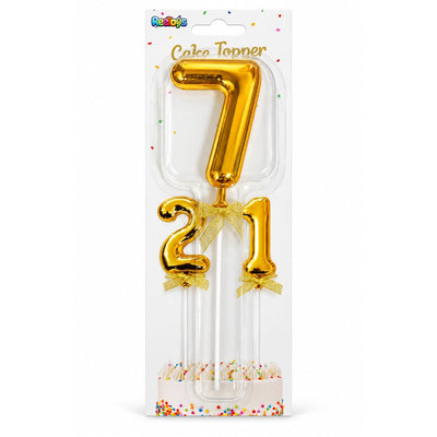 Cake Decoration 7 Number Metallic Cake Topper - Gold Colour