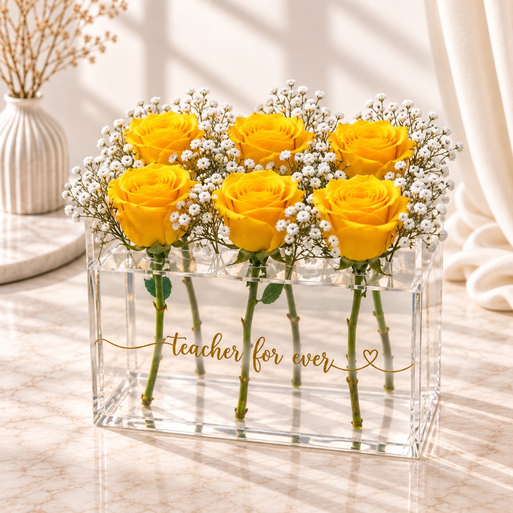 Teacher's Day Elegant Yellow Rose Arrangement