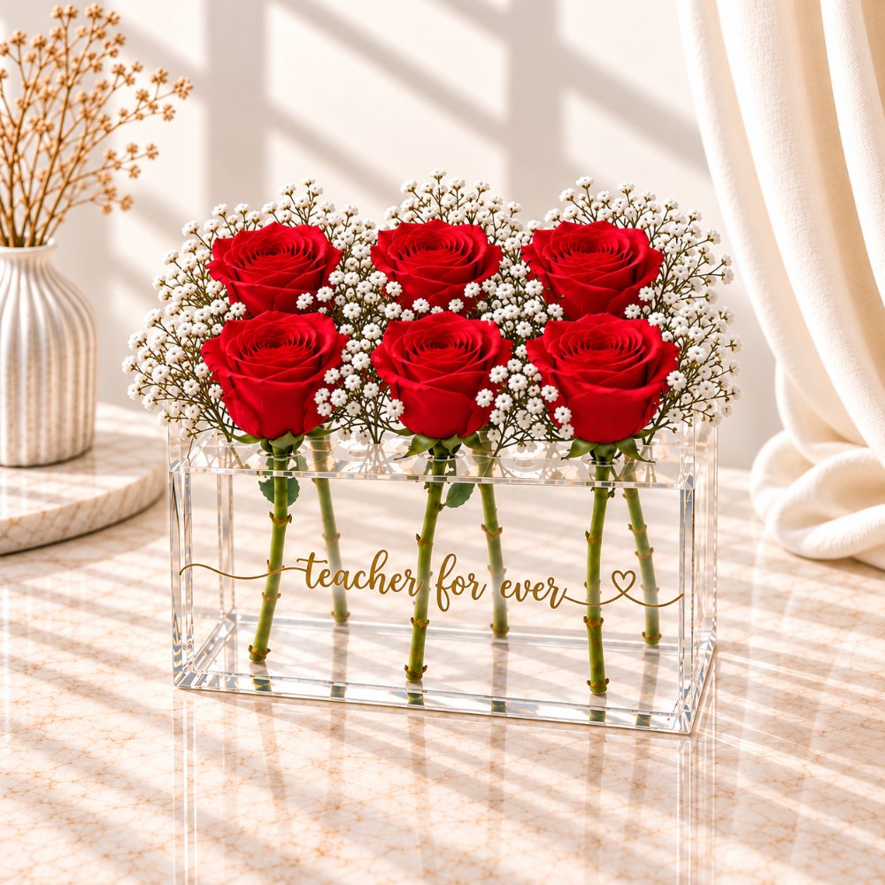 Teacher's Day Elegant Red Rose Arrangement