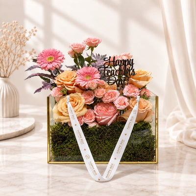 Teacher's Day Luxury Roses & Gerbera Floral Box Arrangement