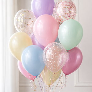 Pastel Helium Balloon Cluster